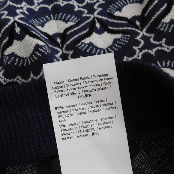 MAX MARA Weekend Magma Knit Pencil Skirt MaxMara Blue Print Knitwear Small - Picture 14 of 16